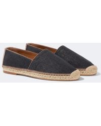Brunello Cucinelli - Suede-Trimmed Raffia Espadrilles - Lyst