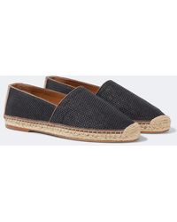 Brunello Cucinelli - Suede-Trimmed Raffia Espadrilles - Lyst