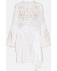 Melissa Odabash - Robe Everly brodee en coton et lin - Lyst