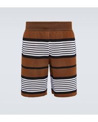 Burberry - Striped Mesh Shorts - Lyst