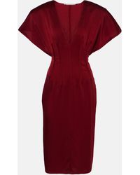 Stella McCartney - Draped Satin Midi Dress - Lyst