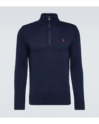 Polo Ralph Lauren - Logo Cotton Half-Zip Sweater - Lyst