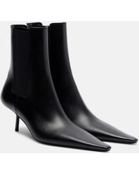 Saint Laurent - Victoire 55 Leather Ankle Boots - Lyst