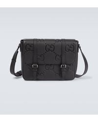 Gucci - Jumbo GG Medium Logo-debossed Full-grain Leather Messenger Bag - Lyst