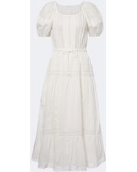 Ulla Johnson - Isolde Embroidered Tiered Cotton Midi Dress - Lyst