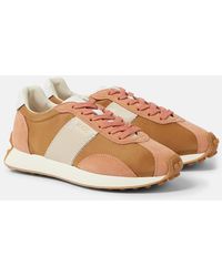 Tod's - T Vintage Suede And Technical Sneakers - Lyst