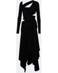 The Attico - Cutout Draped Asymmetric Midi Dress - Lyst