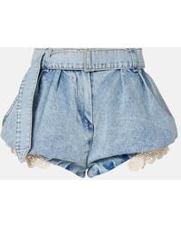 Magda Butrym - Crochet-Trimmed Denim Shorts - Lyst