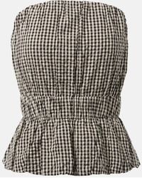 Posse - Aurelia Gingham Cotton Top - Lyst