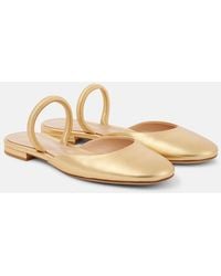 Gianvito Rossi - Metallic Leather Ballet Flats - Lyst