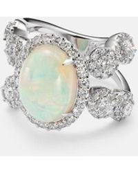 YEPREM - Reign Supreme 18Kt Ring With Diamonds And Opal - Lyst