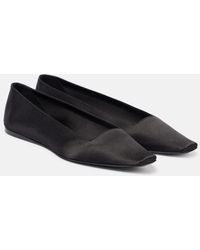 Saint Laurent - Poppy Crepe Satin Ballet Flats - Lyst