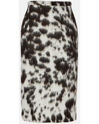 Dries Van Noten - Bedruckter Midirock Aus Einem Wollgemisch - Lyst