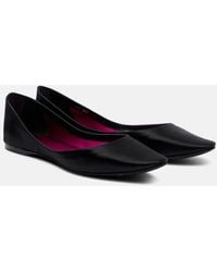 Saint Laurent - Lou Satin Crepe Ballet Flats - Lyst