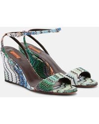 Missoni - Wedge-Sandalen Julia Zigzag Aus Haekelstrick - Lyst