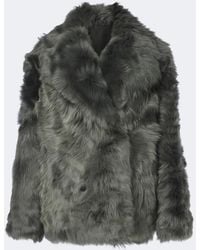 Yves Salomon - Double-Breasted Shearling Jacket - Lyst