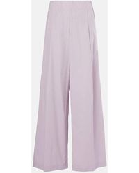 Dries Van Noten - Weite High-Rise-Hose Aus Baumwolle - Lyst