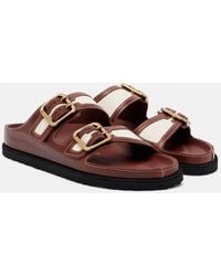Birkenstock - Arizona Leather And Canvas Sandals - Lyst