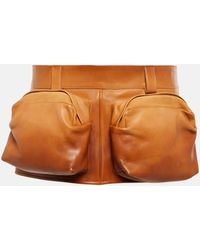 Miu Miu - Leather Cargo Miniskirt - Lyst