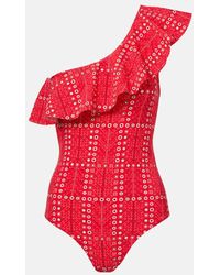 Isabel Marant - Maillot De Bain Sicilya Imprime A Volants - Lyst