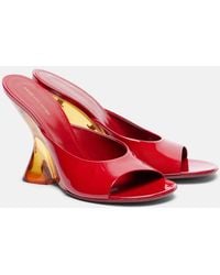Dries Van Noten - Patent Leather Wedge Mules - Lyst