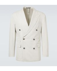 dunhill - Double-Breasted Cotton And Cashmere Blazer - Lyst