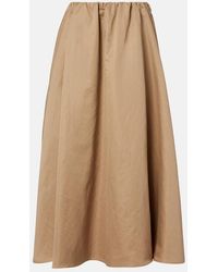 Brunello Cucinelli - Cotton-Blend Midi Skirt - Lyst