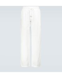 Vilebrequin - Pantalones de lino con cordon ajustable - Lyst
