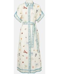 ALÉMAIS - Sandy Embroidered Linen Shirt Dress - Lyst