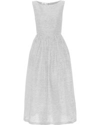 Co. Midikleid aus Leinen und Seide - Blau