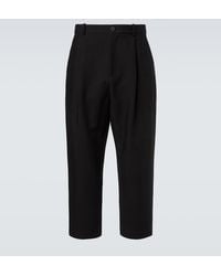 Studio Nicholson - Tuck Cotton-Blend Tapered Pants - Lyst