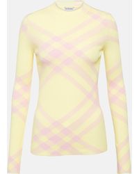 Burberry - Check Wool-blend Top - Lyst