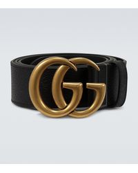 Gucci - Cinturon de piel con hebilla doble G - Lyst