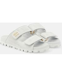 Miu Miu - Sandalias De Piel Efecto Desgastado - Lyst