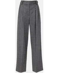 Brunello Cucinelli - Pleated Wool And Cashmere Wide-Leg Pants - Lyst
