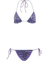 Oséree Oseree Paillettenverzierter Bikini - Blau