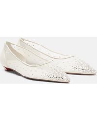 Christian Louboutin - Miss Z Degrastrassina Perla Mesh Flats - Lyst
