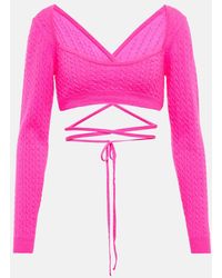 Patou - Cropped Wool And Cashmere Sweater - Lyst