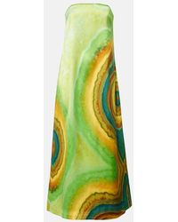 ALÉMAIS - Abito Lungo Iris Con Stampa - Lyst