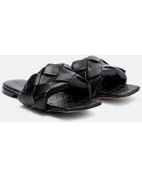 Bottega Veneta - Bv Lido Flat Mules In Intrecciato Leather - Lyst