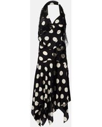 Junya Watanabe - Lace-Trimmed Polka-Dot Midi Dress - Lyst