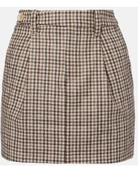 Brunello Cucinelli - Checked Virgin Wool Flannel Miniskirt - Lyst