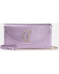 Christian Louboutin - Clutch Loubi54 Small Aus Metallic-Leder - Lyst