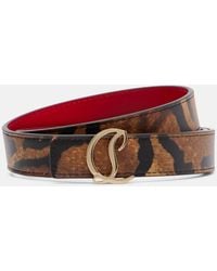 Christian Louboutin - Leopard-Print Leather Belt - Lyst