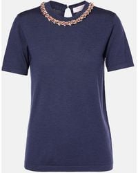 Carolina Herrera - Embellished Wool And Silk Sweater - Lyst