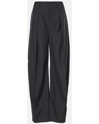 Lemaire - Pleated Twill Wide-Leg Pants - Lyst