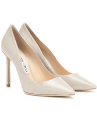 Jimmy Choo Pumps Romy 100 in canvas lamé - Neutro