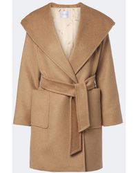 Max Mara - Abrigo Envolvente De Pelo Con Cinturon - Lyst