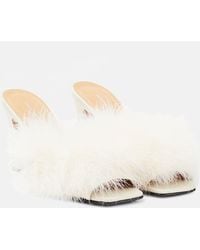Maison Margiela - Feather-Embellished Mules - Lyst