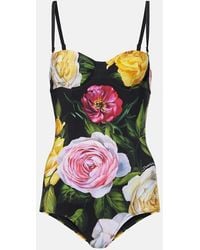 Dolce & Gabbana - Femme Maillot De Bain Une Pièce En Jersey Imprimé - Lyst